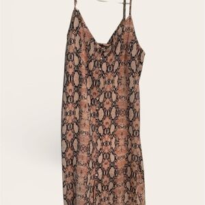 Elegant Snake Print Midi Dress